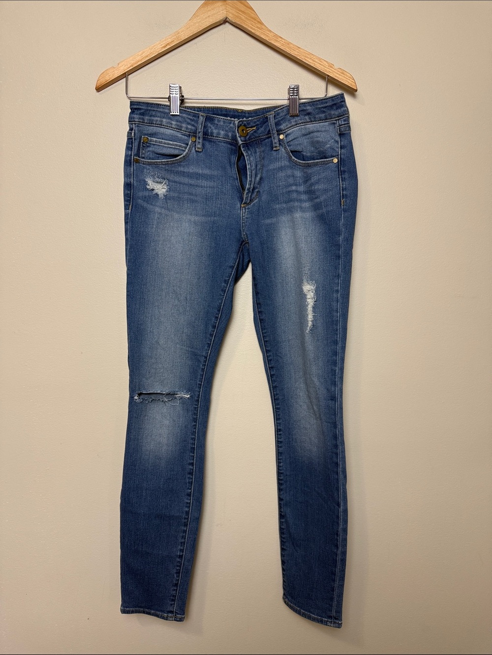Articles Of Society Medium Blue Distressed Skinny Jeans size 37